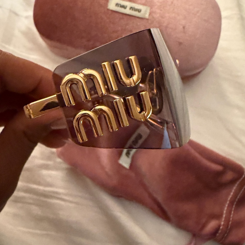 Miu Miu Black and Gold Women's Sunglasses